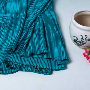 Turquoise Plain Japan Satin Pleated Fabric