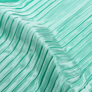 Aquamarine Plain Japan Satin Pleated Fabric