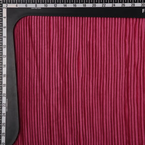 Maroon Plain Japan Satin Pleated Fabric