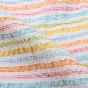 Multi Color Stripes Pattern Top Dyed Cotton Fabric