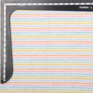 Multi Color Stripes Pattern Top Dyed Cotton Fabric