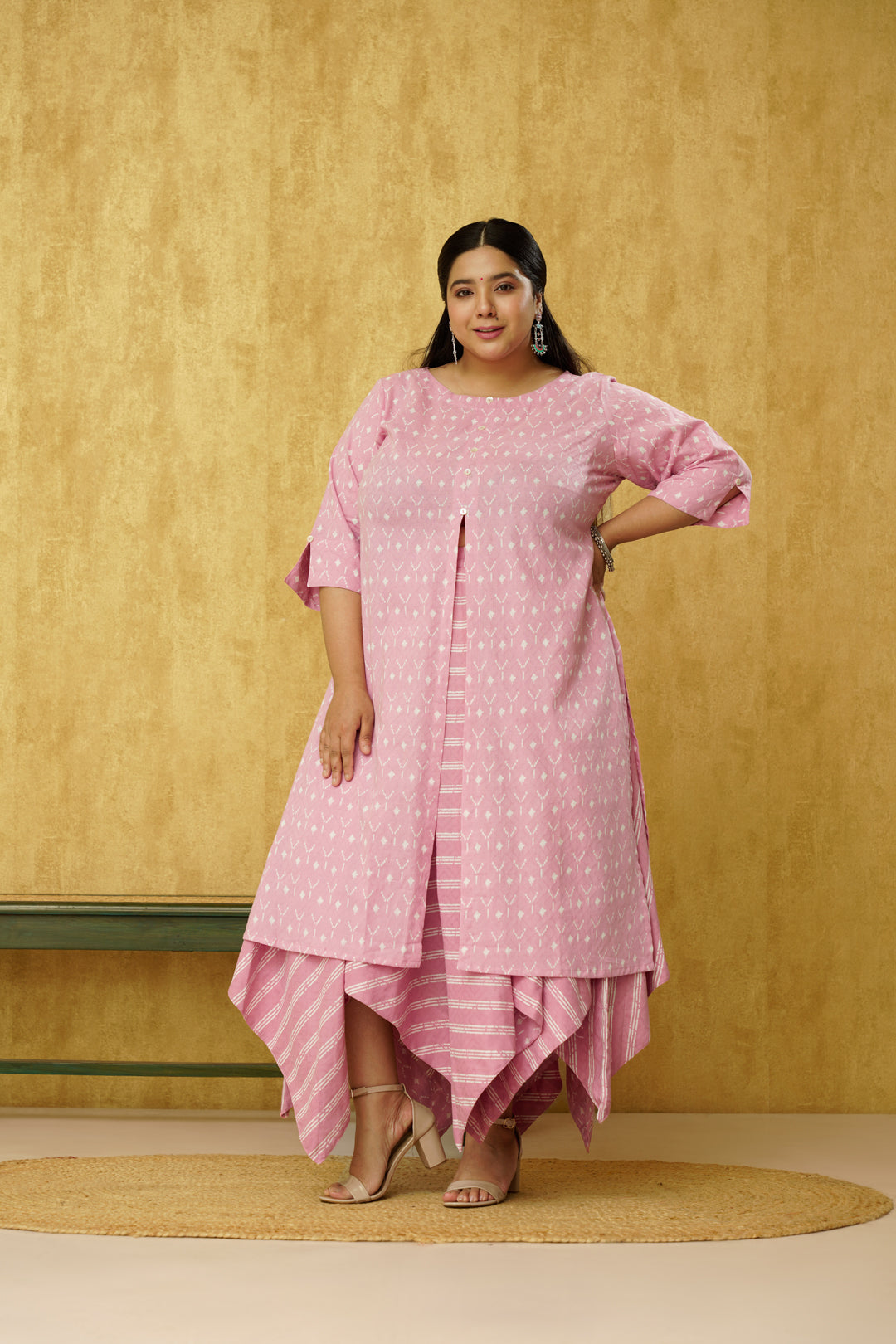 Pink Indo Western Dress for women- plus size fashion for all