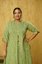 Green Indo Western Dress - Plus size fashion for women