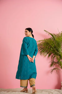 A Pristine Teal Blue kurta set