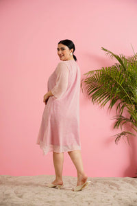 Bedazzling Baby Pink Cotton Dress