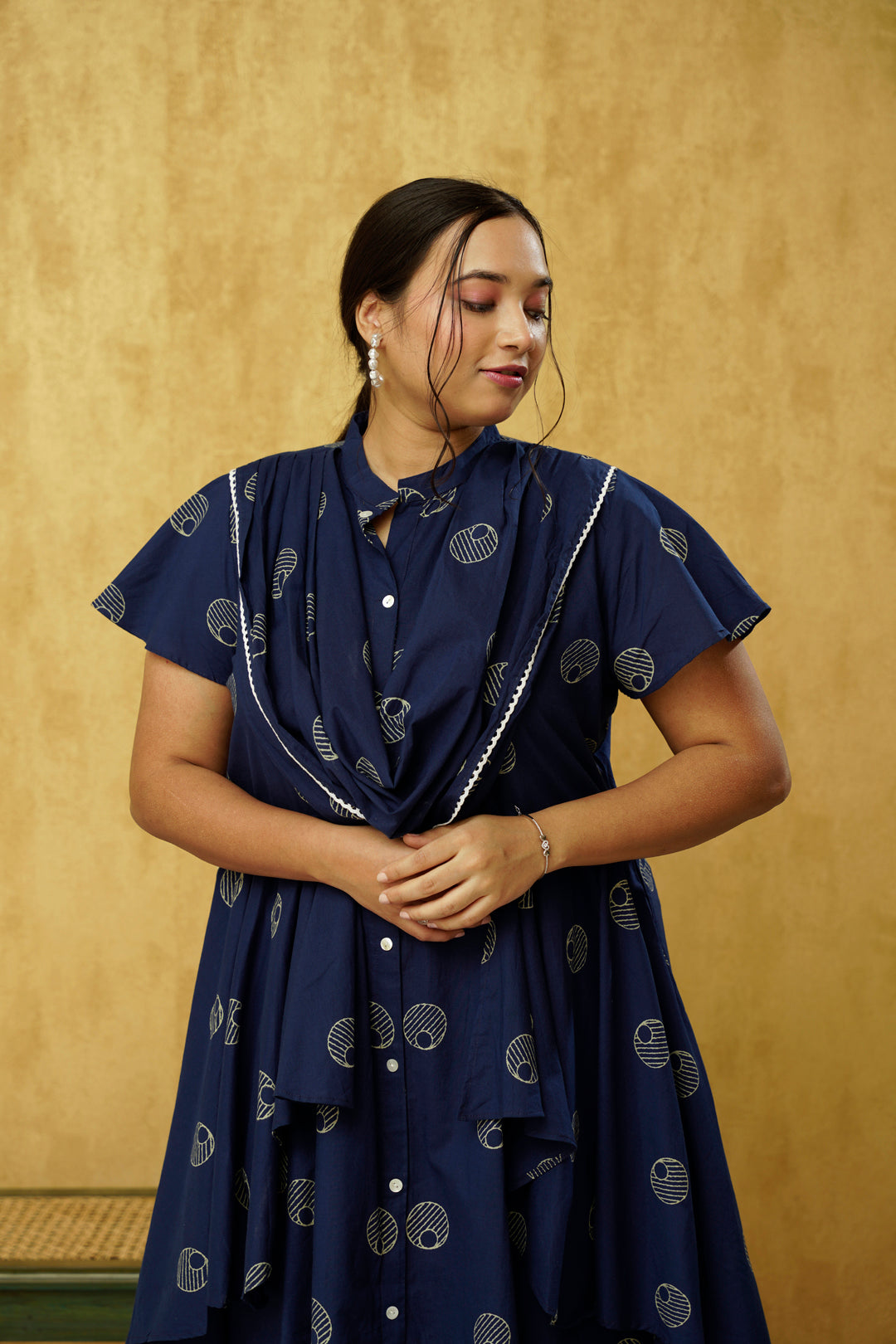 Blue Plus Size Indo Western Dress for Women