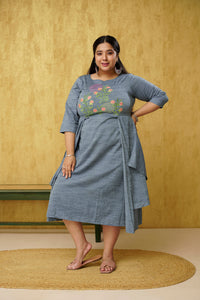 Grey Rayon Dresses Plus Size XL to 10XL