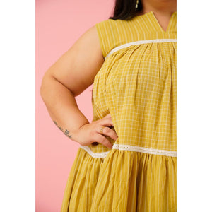 Summer Style Yellow Cotton Dress