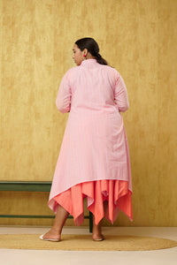 Pleasing Peachy Pink Cotton INDO-WESTERN