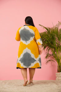 Graceful Gray Yellow summer Essential Dress