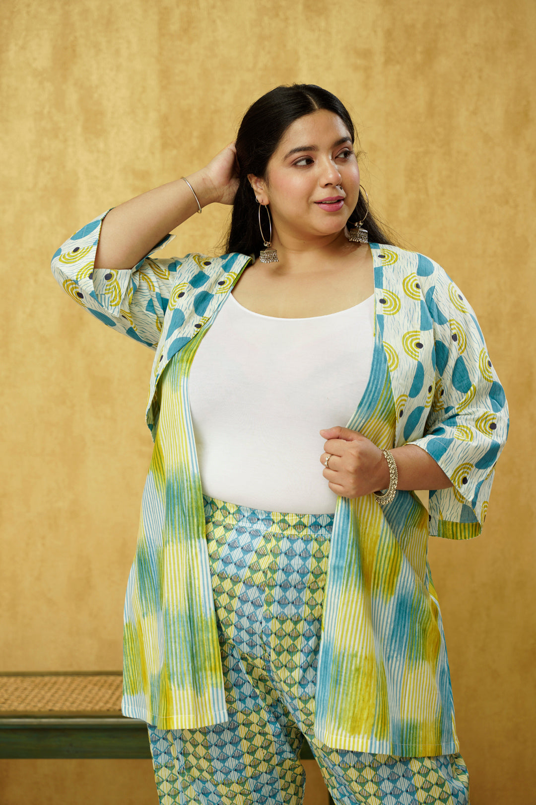 Blue plus size Co-ord set for women