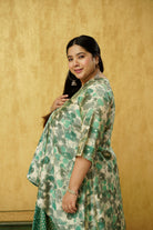 XXXL Green Indo Western Set for plus size