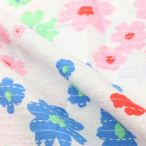 Multi Color Floral Pattern Screen Print Cambric Cotton Fabric