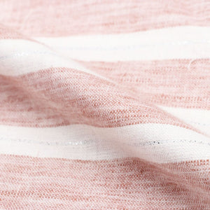 Dusty Pink And White Stripe Pattern Top Dyed Cotton Fabric