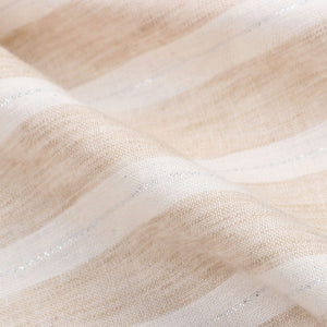 Light Beige And White Stripe Pattern Top Dyed Cotton Fabric