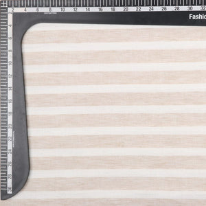 Light Beige And White Stripe Pattern Top Dyed Cotton Fabric