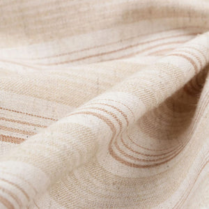 Off White And Beige Stripes Pattern Dyed Cotton Fabric