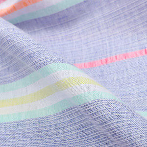 Multi Color Stripes Pattern Top Dyed Cotton Fabric