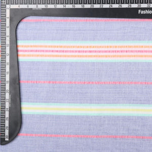 Multi Color Stripes Pattern Top Dyed Cotton Fabric