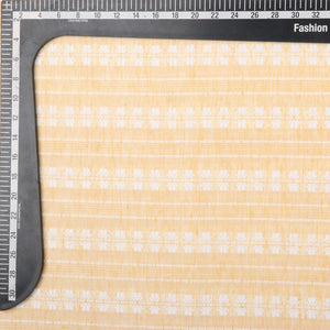 Yellow And White Stripes Pattern Top Dyed Cotton Fabric