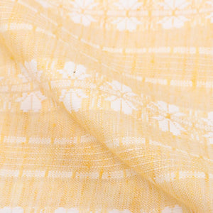 Yellow And White Stripes Pattern Top Dyed Cotton Fabric