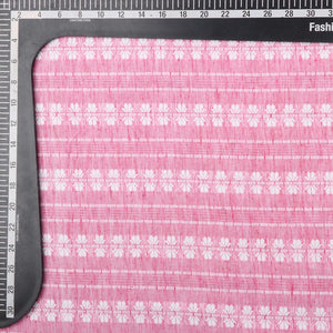 Dusty Pink And White Stripes Pattern Top Dyed Cotton Fabric