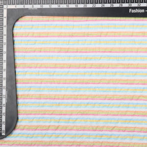 Multi Color Stripes Pattern Top Dyed Cotton Fabric