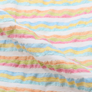 Multi Color Stripes Pattern Top Dyed Cotton Fabric