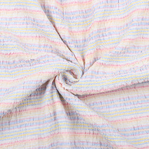 Multi Color Stripes Pattern Top Dyed Cotton Fabric