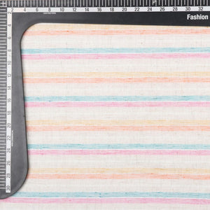 Multi Color Stripes Pattern Top Dyed Cotton Fabric