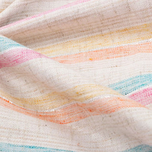 Multi Color Stripes Pattern Top Dyed Cotton Fabric