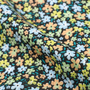 Multi Color Floral Pattern Screen Print Cotton Fabric