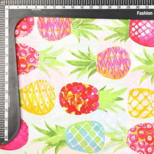 Red And Yellow Fruit Pattern Screen Print Cotton Fabric