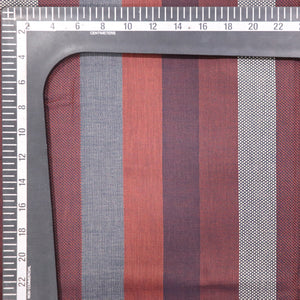 Red And Beige Stripes Pattern  Yarn Dyed Cotton Fabric