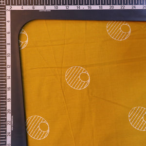 Musterd Yellow Discharge Print Cotton Fabric