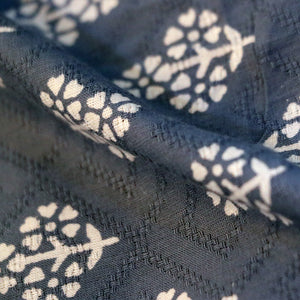 Blue And White Jacquard Cotton Fabric