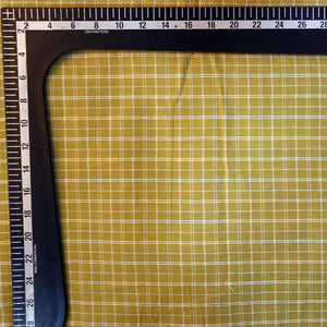 Musterd Yellow Prewash Cotton Weave Checks Fabric