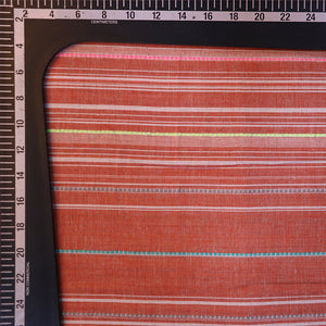 Rust Stripes Prewash South Cotton Fabric