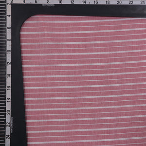 Pink - White  Stripes weave  prewash soft cotton fabric