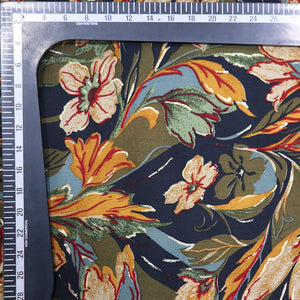 Multi Color Floral Pattern Screen Print Cotton Fabric