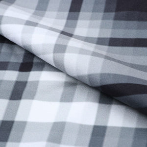 Black And White Checks Pattern Digital Print Crepe Fabric