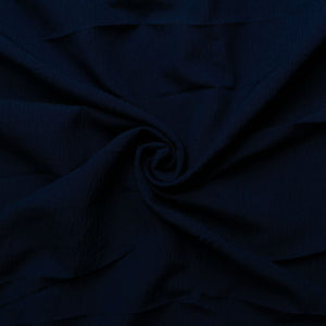 Navy Blue Plain Dyed Delta Crepe Fabric