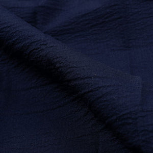 Navy Blue Plain Dyed Delta Crepe Fabric