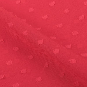 Red Plain Booti Dyed Georgette Dobby Fabric