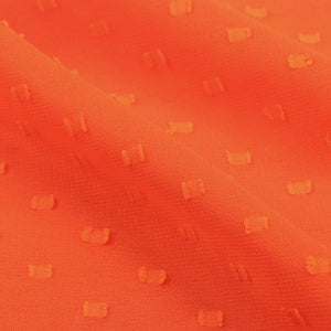 Orange Plain Dyed Georgette Dobby Fabric