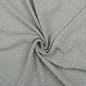 Light Grey Plain Dyed Georgette Dobby Fabric