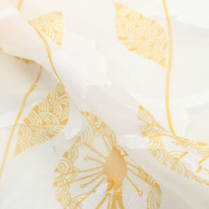 Yellow And White Dandelions Pattern Digital Print Georgette Jacquard Fabric