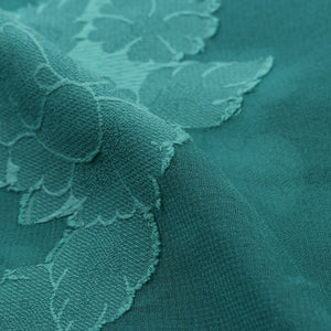 Pine Green Plain Dyed Jacquard Georgette Fabric