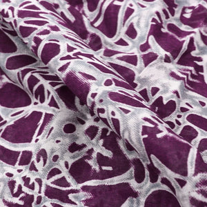 Burgundy And White Abstract Pattern Screen Print Georgette Fabric (Bulk)