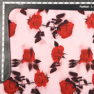 Pink And Red Floral Pattern Screen Print Inbox Fabric